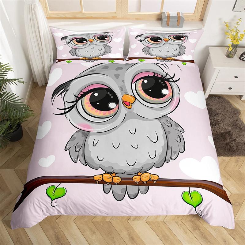 Cartoon Animal Duvet Cover Twin King Cute Cat Bedding Set Microfiber Paw Butterfly Floral Comforter Cover For Kids Girl Bedroom