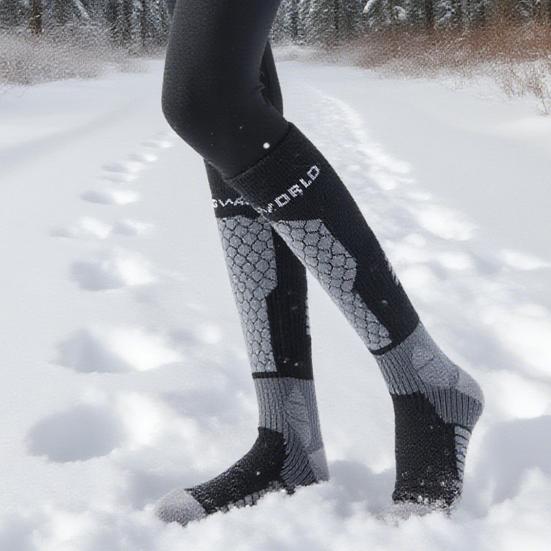 Winter Ski Socks Men Women Thickened Warm Compression Sports Socks Thermal Knee High Socks for Mountaineering Snowboarding Skiing