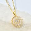 Light Luxury Rotatable Sunflower Necklace Women'S Design Simple Fashion Temperament Collarbone Chain Accessories