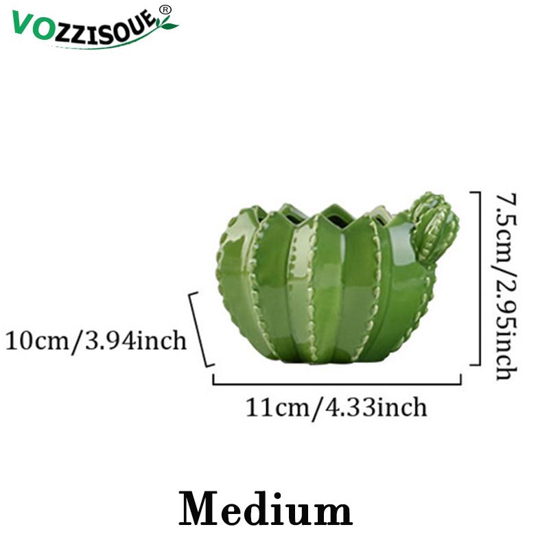 NEW Creative Ceramic Cactus Bonsai Pots Indoor Decorative Plant Pot Garden Succulent Flowerpot Home Balcony Green Clay Planter