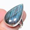 Natural Labradorite Gemstone Handmade 925 Solid Silver Jewelry Ring Size 7 N6F91