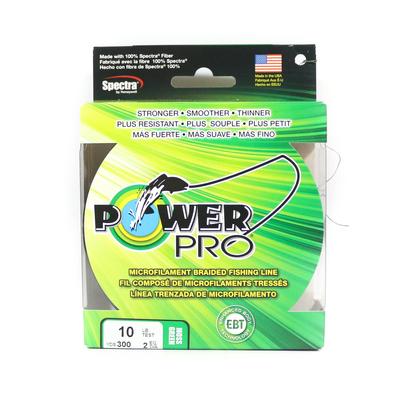 POWER PRO Плетеная леска Spectra 10 фунтов на 300 ярдов, зеленая (1375)