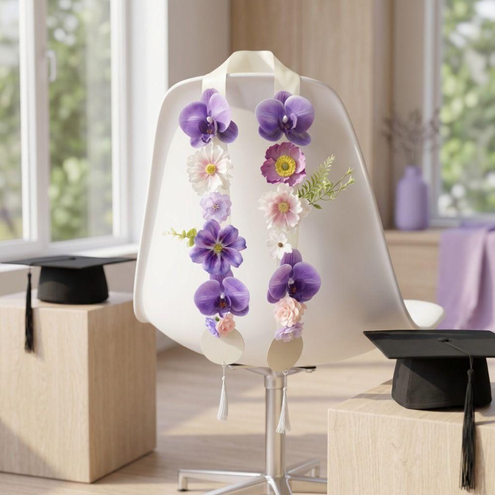 Satin Fabric Satin Flower Sash Silk Fabric Artificial Floral Garland Graduation Ceremony