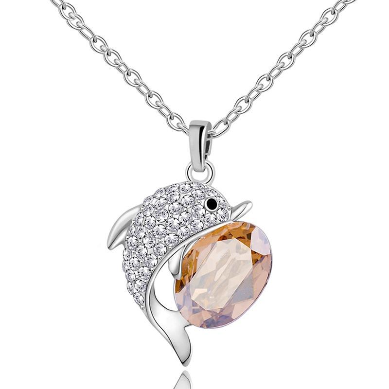 Шикарные ожерелья со стразами в виде большого дельфина для мужчин и женщин, цепочки со льдом, рэперские ювелирные изделия, подарки