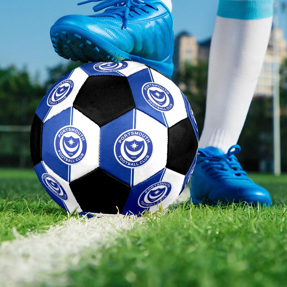 1pc Portsmouth Football Club Soccer Ball Size 5 Indoor Soccer Ball Fashion Colorful Backyard Game - Great For Sports Fans Gift HE44
