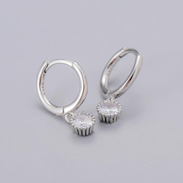 ANENJERY Цирконовые серьги-кольца с подвеской, женские простые золотые французские серьги оптом