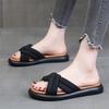 Premium Sandals Women's Summer Wear 2025 New Soft-soled Flat-soled Hour Slippers Comfortable and Versatile Platform Beach Shoes