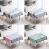 Marble Pattern Tablecloth Stain Resistant Waterproof Dining Table Home Decor Rectangular Kitchen Fireplace Countertop