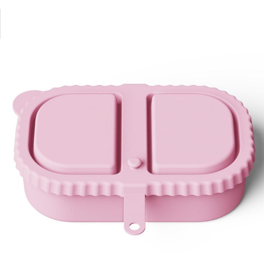 Reusable Silicone Snack Containers with Lids Mini Containers 2 Compartments Portable Food Storage Box for Picnic Tools Box