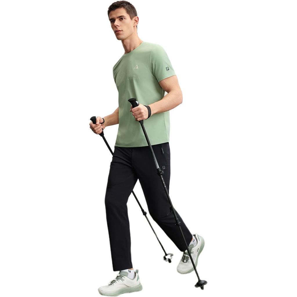 Fila Explorer Sports Минималистичная вязаная футболка с круглым вырезом и коротким рукавом, дышащая, мужская, топы, светло-мятно-зеленый, A11M527123F-LG