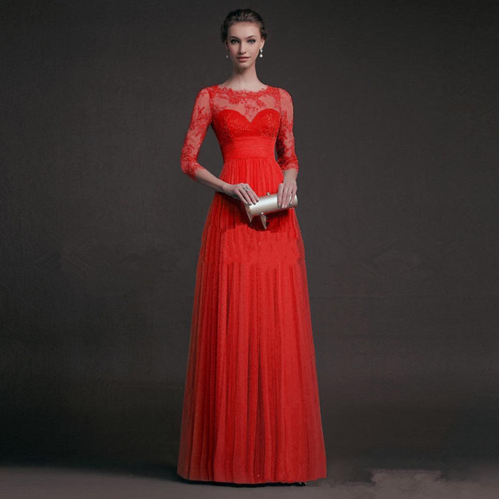 Осеннее женское красное кружевное прозрачное платье с длинным рукавом, темперамент, элегантная модная женская одежда