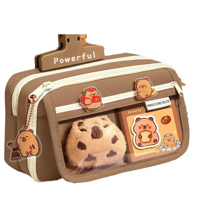 Капибара Прозрачный пенал большой вместимости, грязеотталкивающий, милый и стильный для учеников средней школы