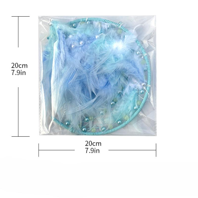 Heart Fantasy Decorative Star and Moon Lights Strings Fluorescent Dreamcatcher Wind Chime Hanging Decoration Room Decoration Gift Premium Sense