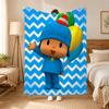 Мультяшный плед Pocoyo, 240 г, фланелевый, подходит для диванов, кроватей, офисов, изысканные подарочные пледы