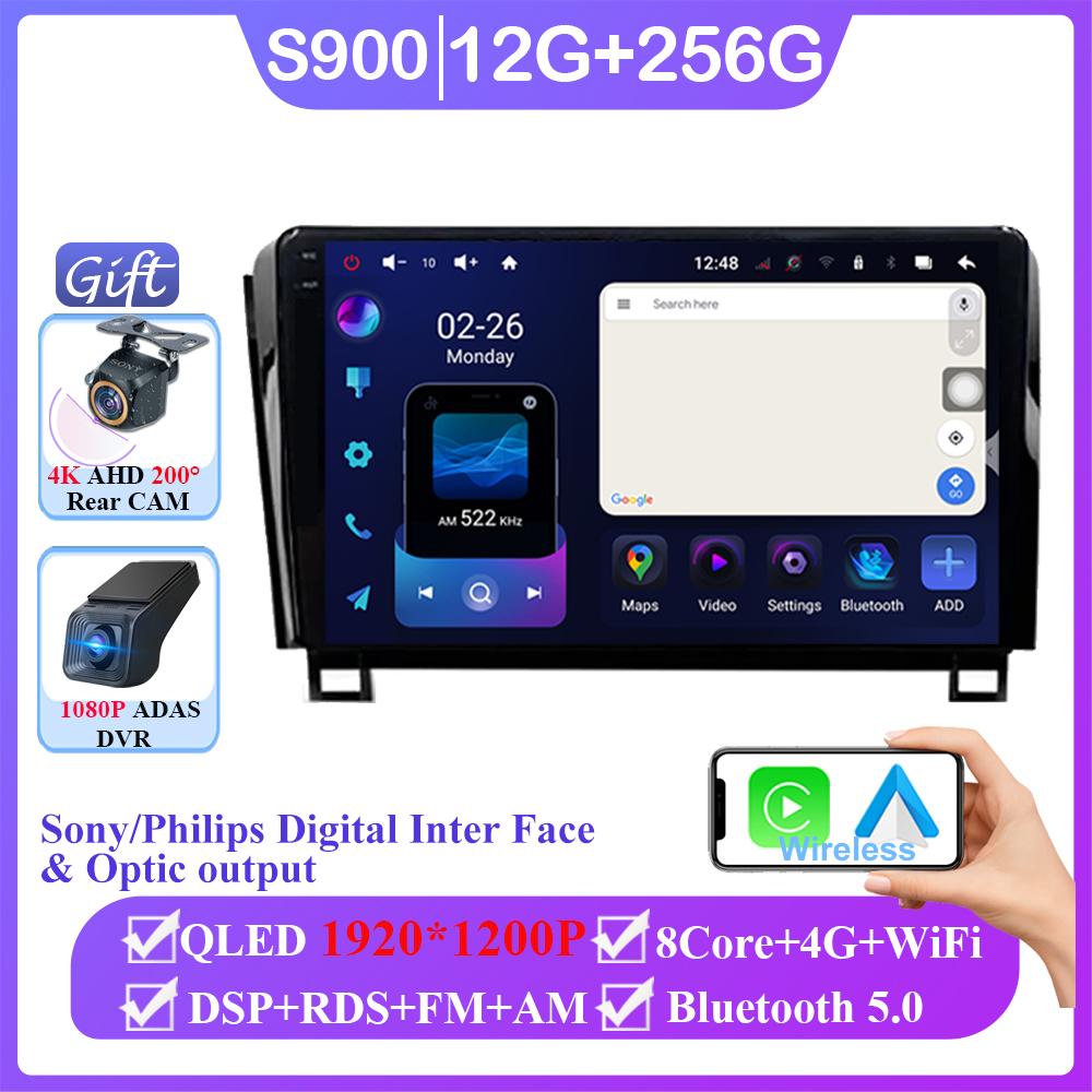 Беспроводной Carplay для Toyota Tundra XK50 2007 - 2013 Sequoia XK60 2008 - 2017 Android 14 Радио Навигация Мультимедиа Нет 2din DVD