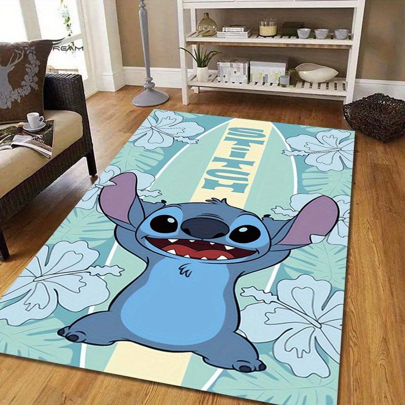 1pc Cute Stitch Pattern Area Rug Soft Flannel Floor Mat for Living Room,Office,Bedroom and Carpet,Sofa Coffee Table Floor Mat