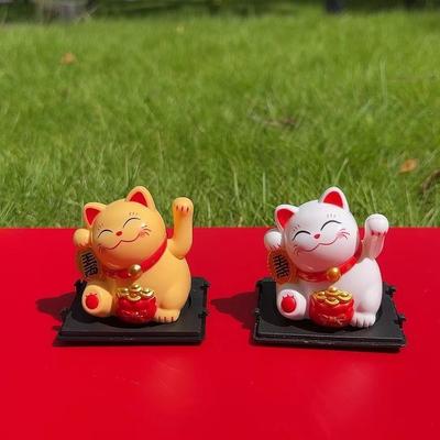 Подарочные японские солнечные фигурки кошек на удачу, милые волнистые украшения для рук, украшения для автомобиля, новогодние креативные офисные кошки на удачу