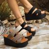 Fashion Cross Strap Wedge Heel Sandals for Women Summer 2025 Fashion Chunky Platform Slippers Woman Casual Thick Bottom Beach Sandalias