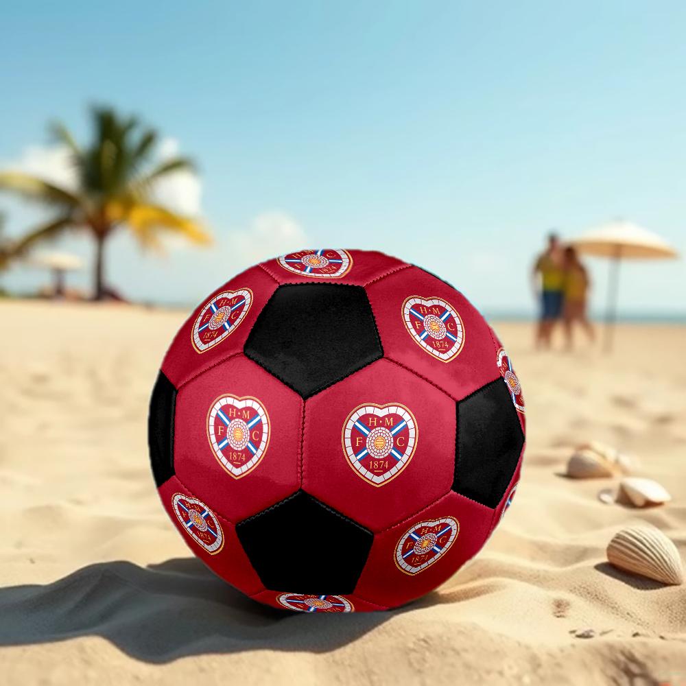 SIZE 5 Heart of Midlothian FC Soccer Ball Colorful All Ages Machine Stitched PVC Competition Ready Durable High-Bounce