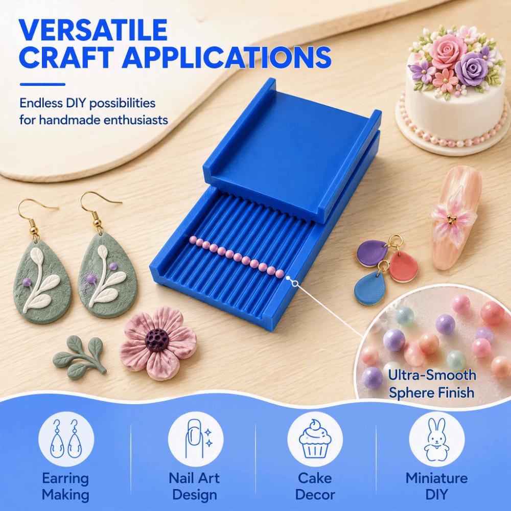 Precision Grooves Clay Ball Maker 3D Printed Sphere Shaper Roller Jewelry Making