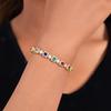 High Quality Fine Jewelry Elegant 14K Gold Plated Bracelet Multicolor Square Zircon Bracelets