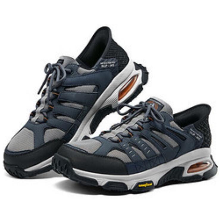 Skechers Мужские удобные дышащие легкие низкие кроссовки для трейлраннинга Мужская кроссовка Черный Синий 237322C-NVGY