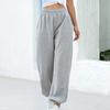 Women Casual Loose Elastic Waist Sports Pants Solid Color Sweatpants Baggy Ankle-Length Pants
