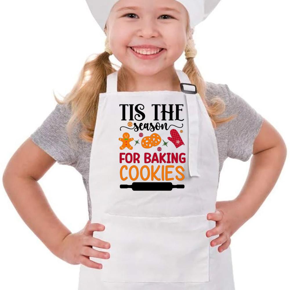 Это сезон выпечки печенья. Фартук Санта-Клауса. Рождественская подготовка. Детский фартук для выпечки. Рождественский праздничный подарок. Рождественский фартук для команды по выпечке.