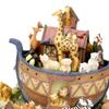 Noah Ark Animal Figurine Music Box Rotating Craft with Mechanical Tabletop Ornament for Year