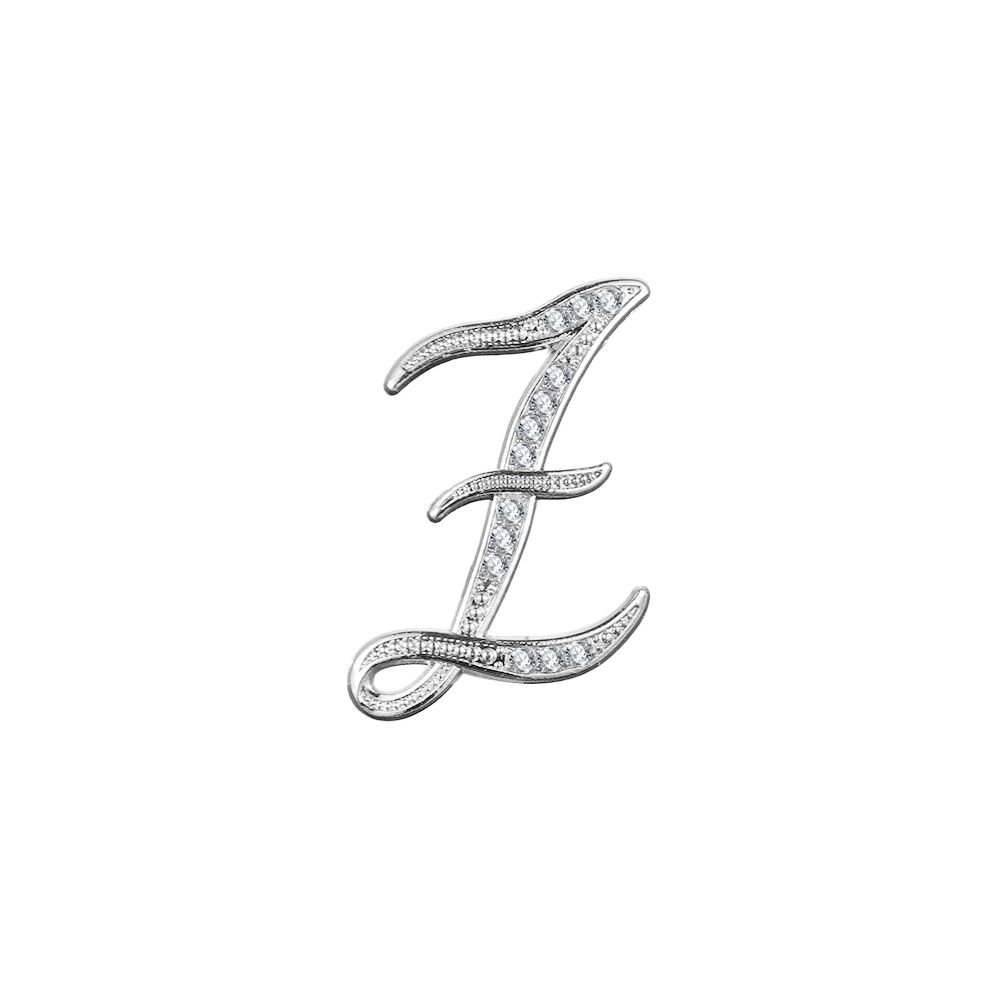 Suit Collar Accessories 26 English Letters Rhinestone Clip Initial Lapel Pin Crystal Letter Brooch