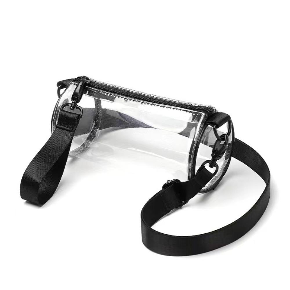 Прозрачная лазерная сумка через плечо для женщин цилиндрическая модная мини-сумка через плечо из ПВХ-желе маленькая сумка-тоут