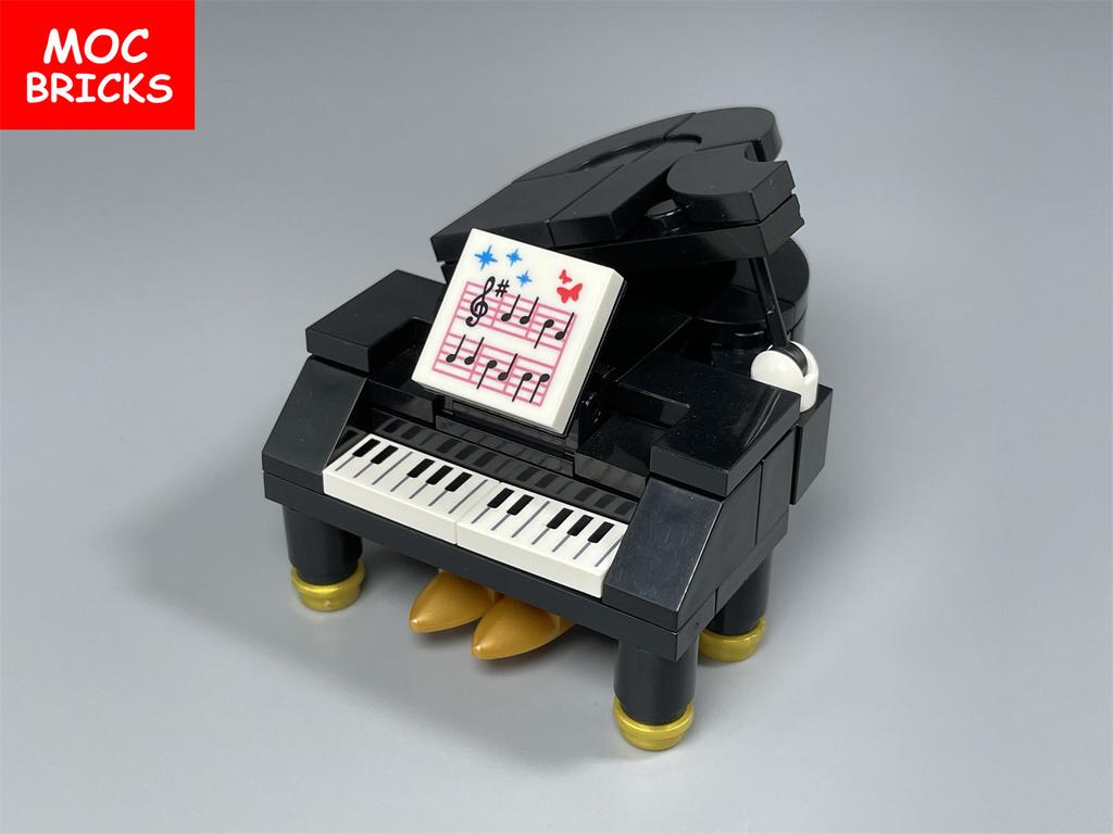 Набор MOC Кирпичи Музыкальный Рояль Домашняя Мебель Городские Строительные Блоки Аксессуары Игрушка Для Детей Ребенка Образовательные Куклы