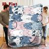Cozy Cartoon Cats & Animal Alphabet Print 2D Flat Pattern Flannel Blanket High quality All Seasons Warmth and Comfort Perfect for Christmas Gifts.