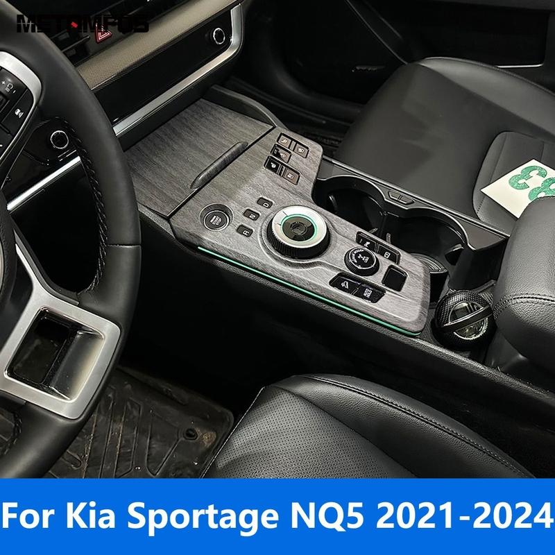 For Kia Sportage NQ5 2024 Carbon Fiber Center Console Gear Shift Box Panel Cover Trim Frame Interior Accessories
