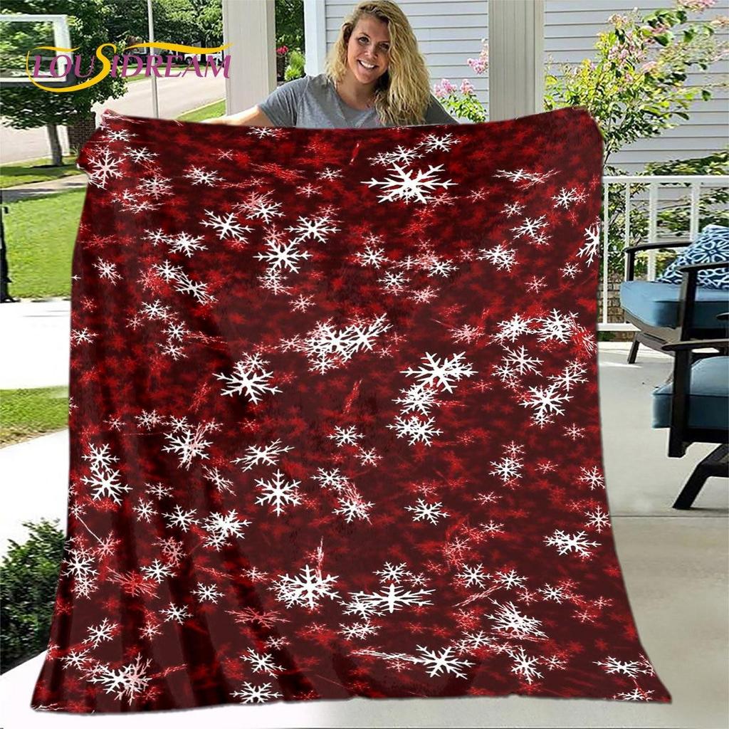 Одеяло с рисунком из мультфильма «С Рождеством и Новым годом», фланелевое одеяло, мягкое теплое одеяло для гостиной, спальни, кровати, дивана, подарок