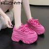8,5 см новые высокие кроссовки на платформе женские толстые подошвы спортивные женские кроссовки вулканизированные туфли женские массивные кроссовки Zapatillas Mujer