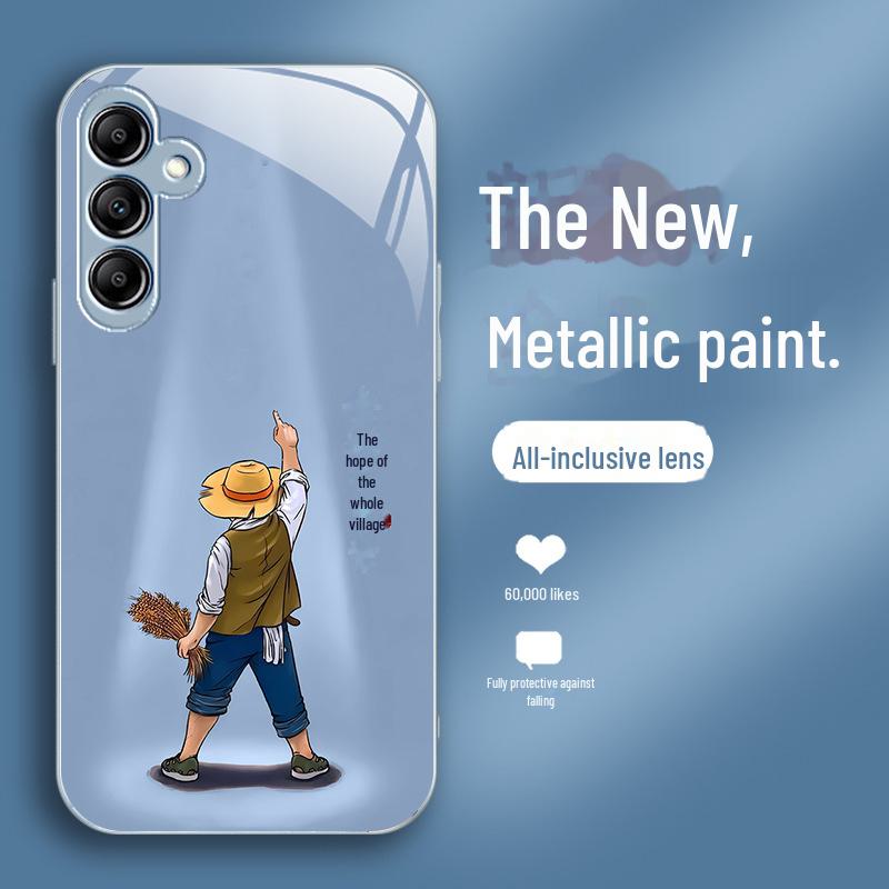 Чехол для телефона Samsung A73 Village People для A32, S21, A52s, A70 в металлическом цвете и зеленом цвете от Cangling.