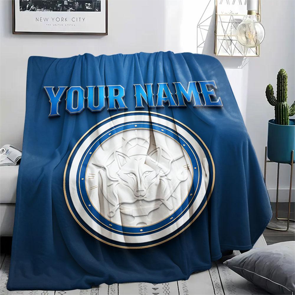Custom Name,Leicester City, Printed Flannel Blanket, soft throw for bedroom sofa, washable, Christmas present, great gift.