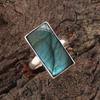 Прямоугольное кольцо из натурального лабрадорита, твердое кольцо из стерлингового серебра 925 пробы, обручальное кольцо, ювелирное кольцо ручной работы для женщин