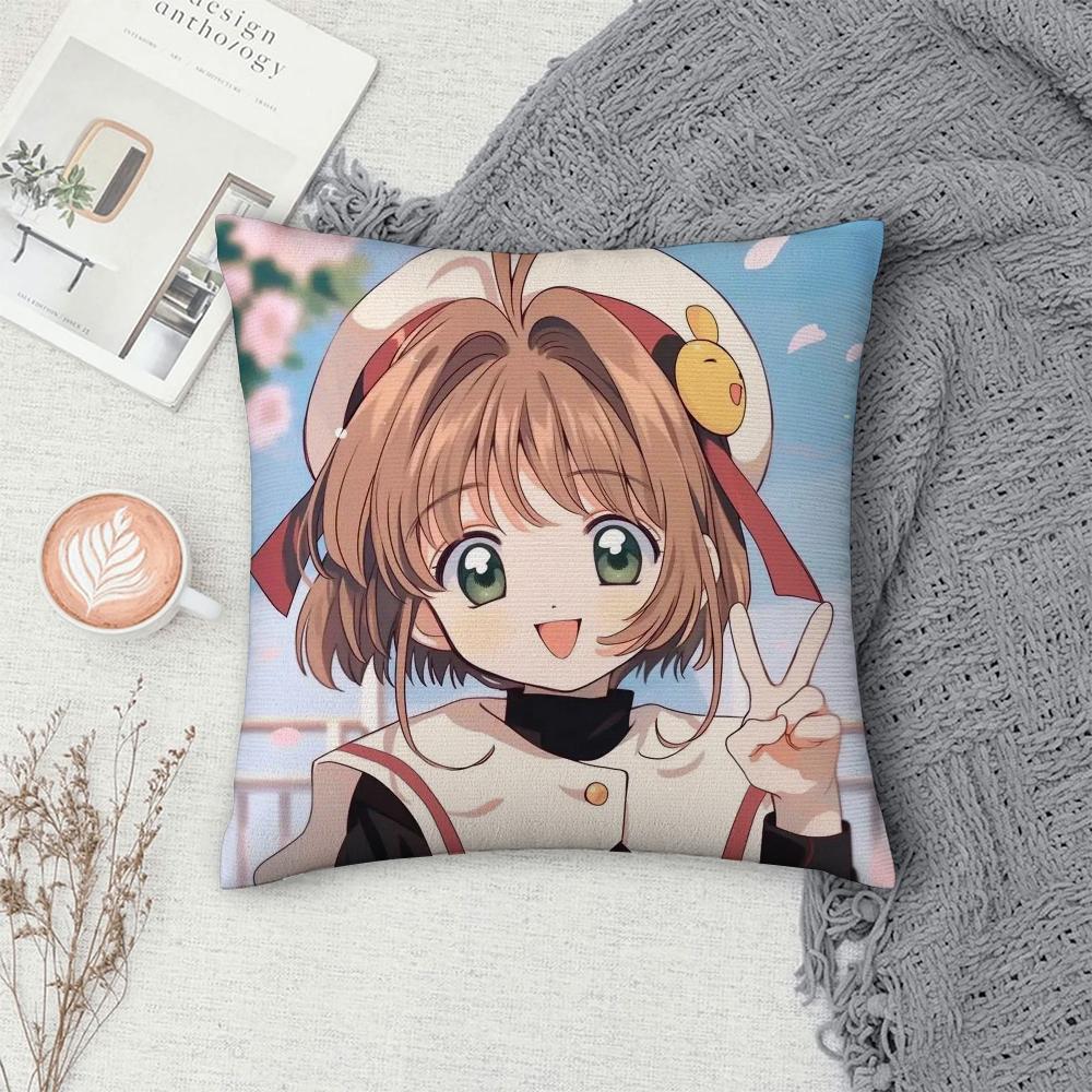 Аниме C-Cardcaptor S-Sakura Наволочка Декоративная для дивана Домашняя Двусторонняя печать Короткий плюш Наволочка Чехол для подушки