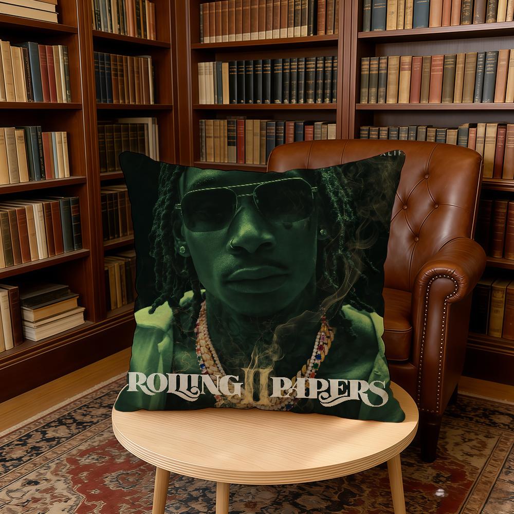 Подушка с изображением рэпера W-Wiz Khalifa Hip Hop Чехол для подушки Домашний Офис Подарки на День Рождения Юбилей Мягкий, приятный для кожи Чехол для подушки