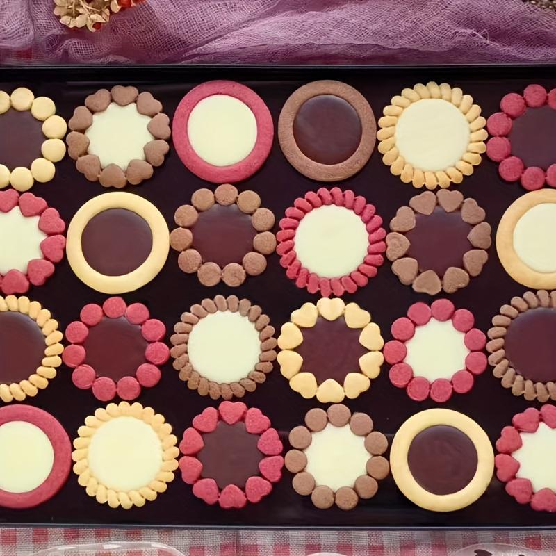 Набор из 4 форм для подарочной коробки с классическим минималистичным сэндвич-печеньем в винтажном стиле - Форма для прессования шоколада, джема, сыра для Дня святого Валентина, послеобеденного чая