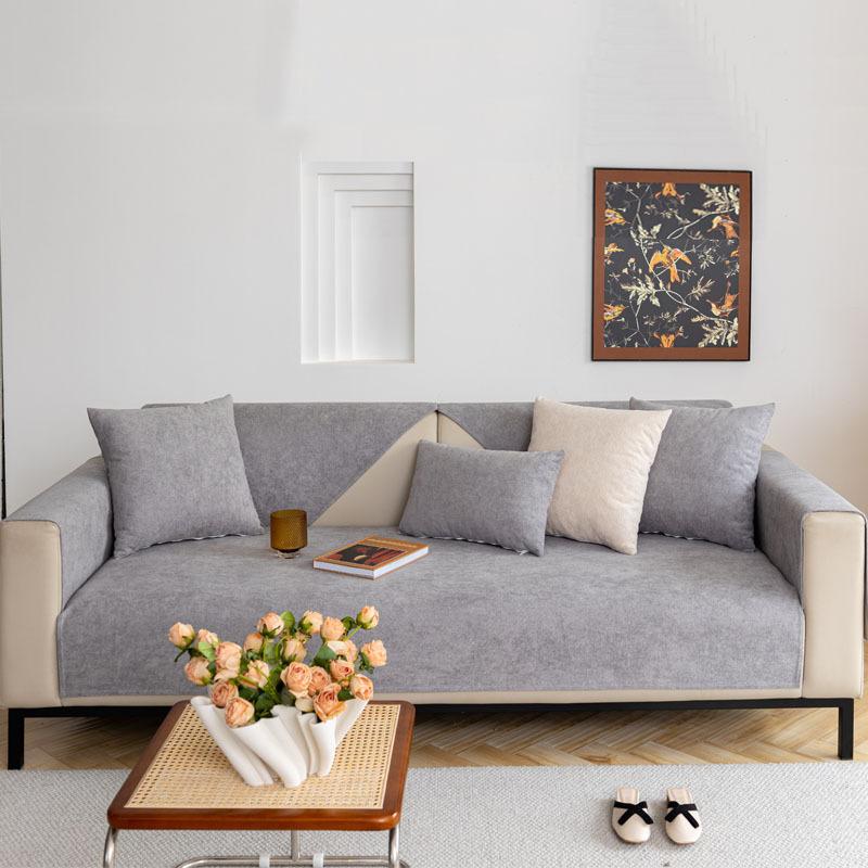 Водонепроницаемое однотонное полотенце для дивана, универсальное для четырех сезонов, противоскользящий бархатный коврик для дивана, минималистичная удобная подушка для защиты от царапин кошек