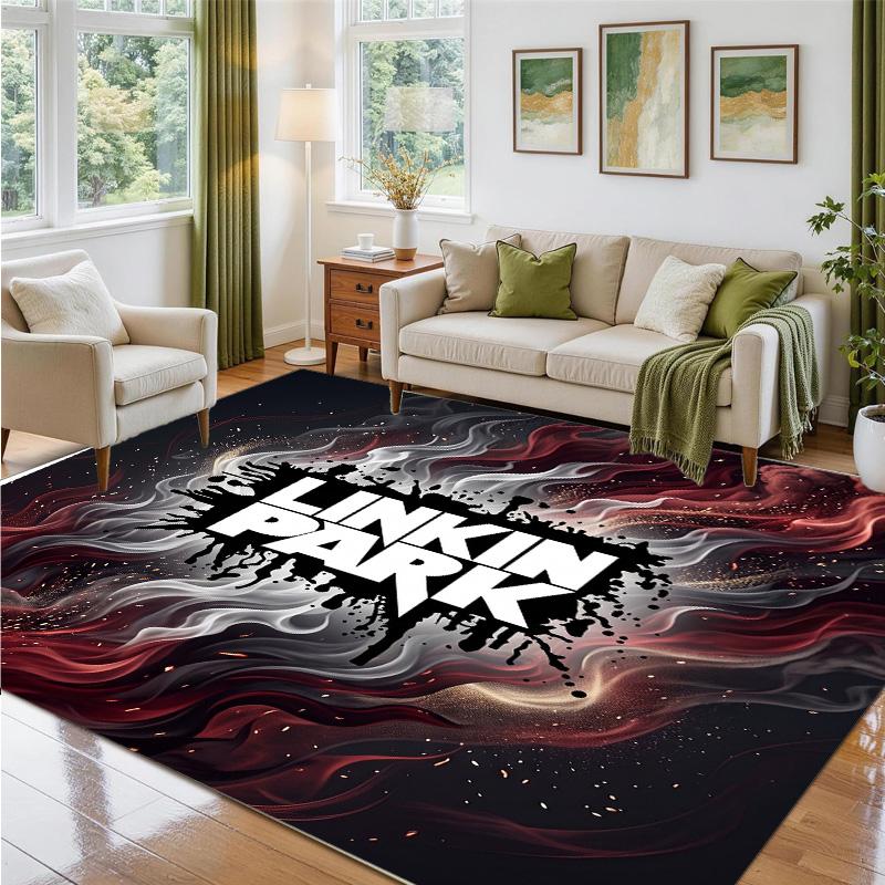Linkin Park Design Crystal Velvet Rug Soft Decorative Mat for Bedroom Entrance