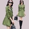 Весенний корейский плащ для женщин, трапециевидный отложной воротник, двубортный повседневный женский пиджак с поясом