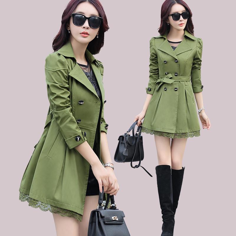 Весенний корейский плащ для женщин, трапециевидный отложной воротник, двубортный повседневный женский пиджак с поясом