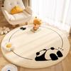 Cartoon Animal Imitation Cashmere Carpet Non-Slip Circular Carpet For Home Living Room Study Children's Bedroom Carpet