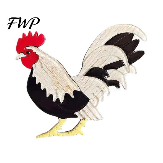 Farm-themed Jewelry Chicken Rooster Brooch Pin, Acrylic Lightweight Farm Scratch-resistant Animal Jewelry, for Backpacks Hats Jackets Thanksgiving