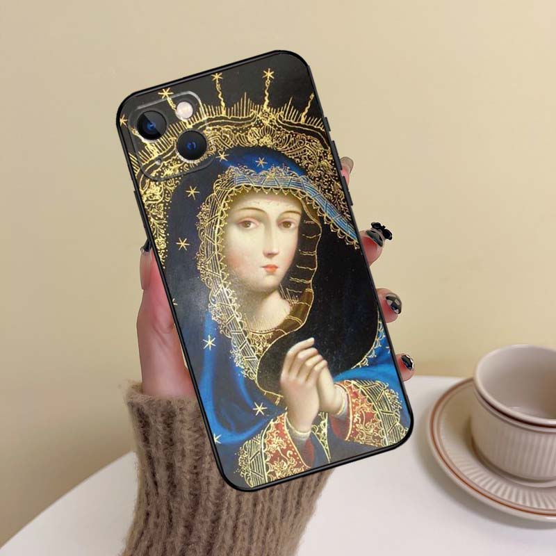 Чехол для телефона 'Святая Мать Дева Мария' для iPhone 15 Pro Max 11 12 13 14 16 17 Pro Max mini Plus 16e 17 Air Cover Funda