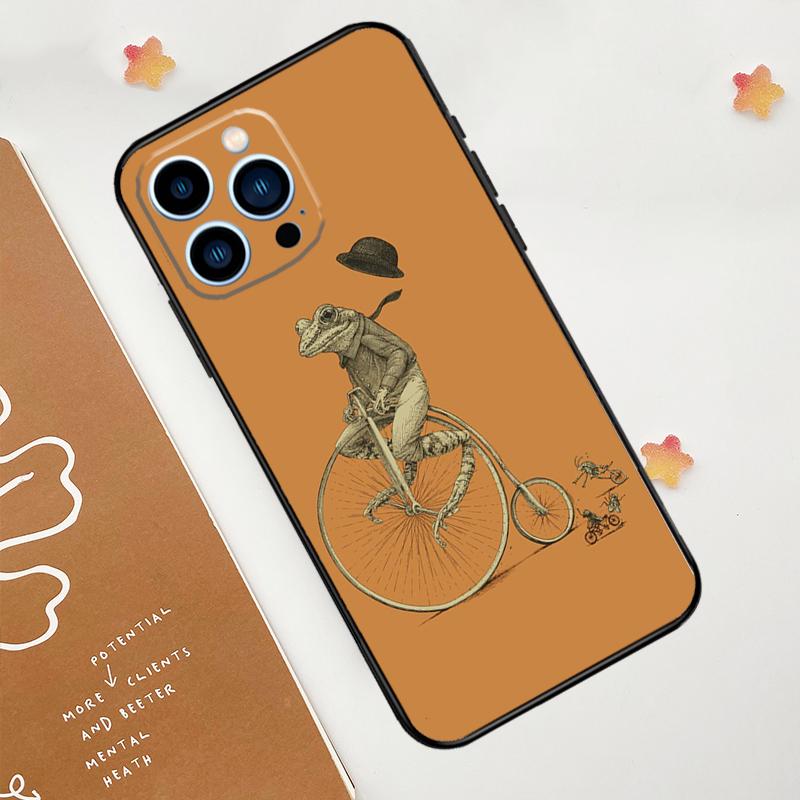 Винтажный ретро чехол для телефона с лягушкой и грибами для iPhone 17 Pro Max 14 13 12 11 15 16 Pro Max mini 16 Plus 16e 17 Air Funda